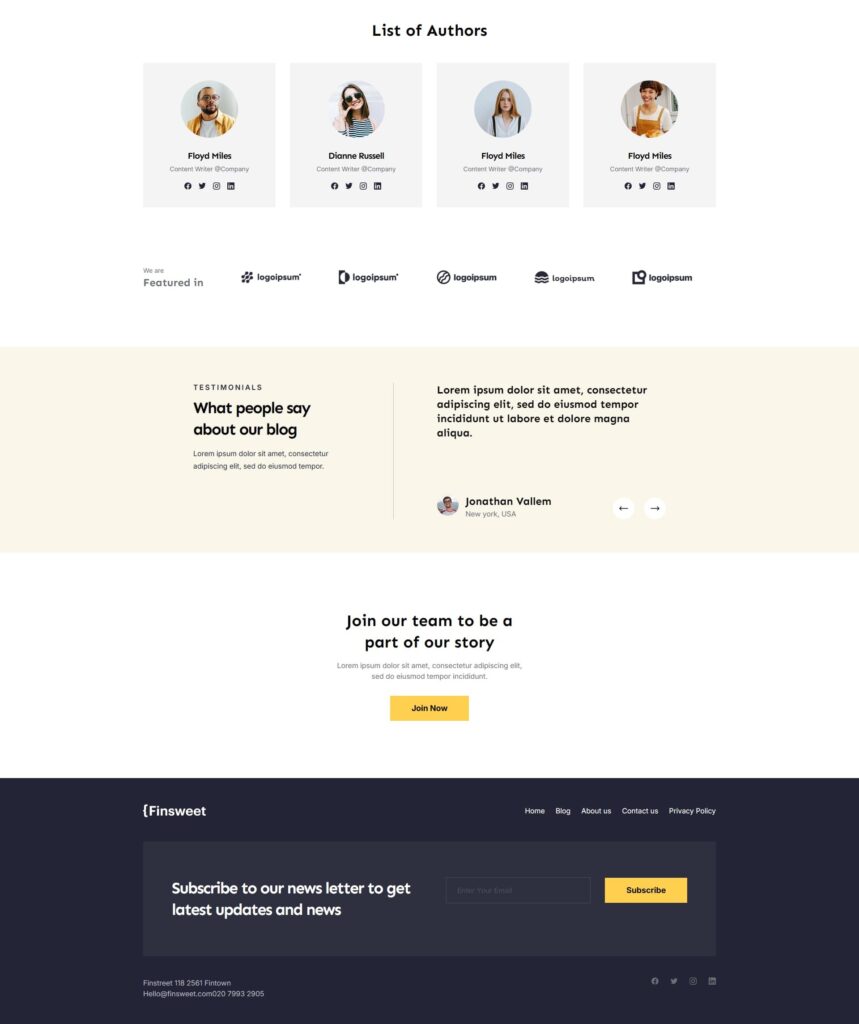Finsweet Style Frontend UI – Fully Responsive Website