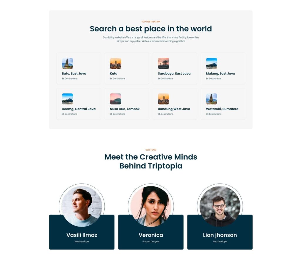 Triptopia – Travel Agency Website Design